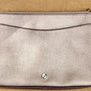 Kate Spade Rose Gold Shimmy Crossbody Bag With Gold Chain